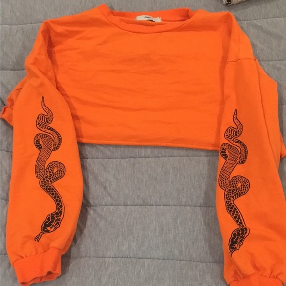 NWOT Adika Orange Snake Crop Top - Picture 2 of 2